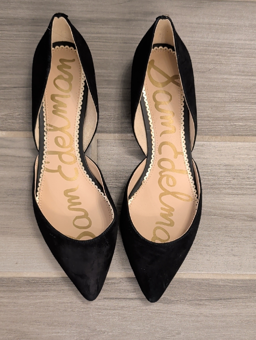 NWOT Sam Edelman Black Pointed-Toe D'Orsay Flats